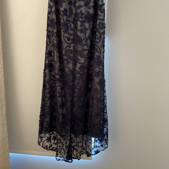 Evening elegant long dress Jade couture S4 navy and grey dress . Wore only once. - Picture 6 of 17